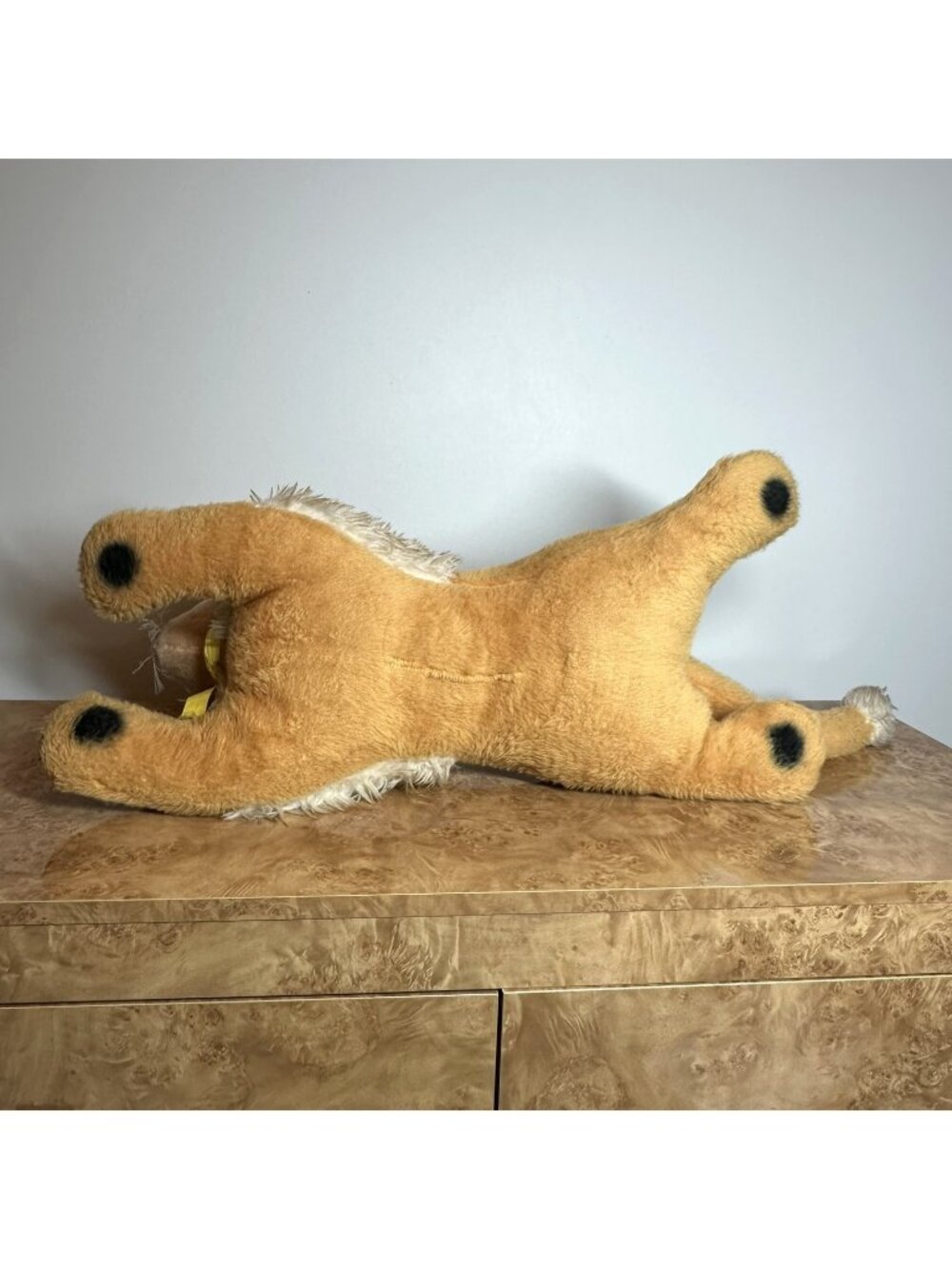 Vintage 1960s Plush Lion Stuffed Animal Glass Eyes Long Legs 24" MCM - Picture 6 of 8